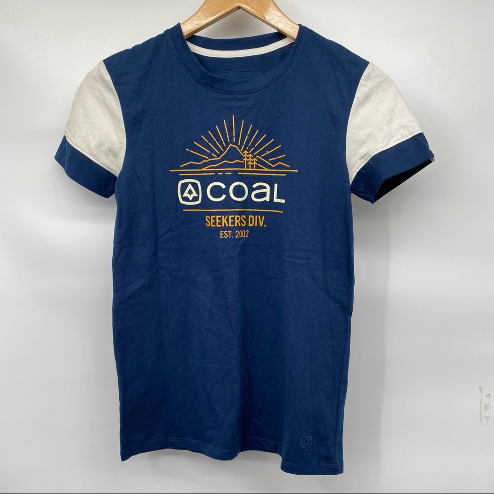 Coal Blue and White Sleeves Short Sleeve T-Shirt Size XS